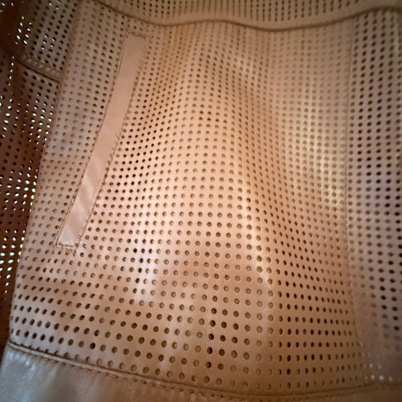 Lafayette 148 New York Brown Leather Jacket Relaxed Fit - Picture 4 of 7